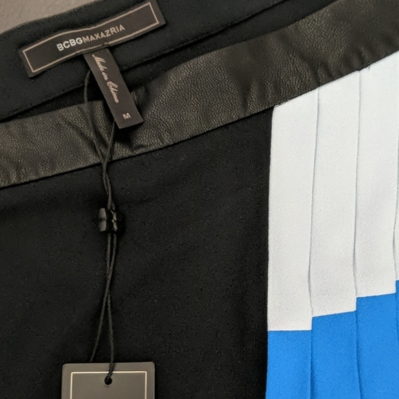 BCBGMAXAZAR One Shoulder Pleated Colorblock Top - Picture 3 of 8